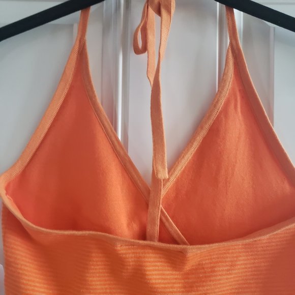Mossimo Halter Neck Sleeveless Stripe Orange Womens Top SZ M, NWT - Picture 7 of 15